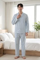 MDK01W5K02-BỘ DÀI KATE NAM VỚI THIẾT KẾ CỔ PIJAMA MANG PHONG CÁCH MẠNH MẼ VÀ THOẢI MÁI