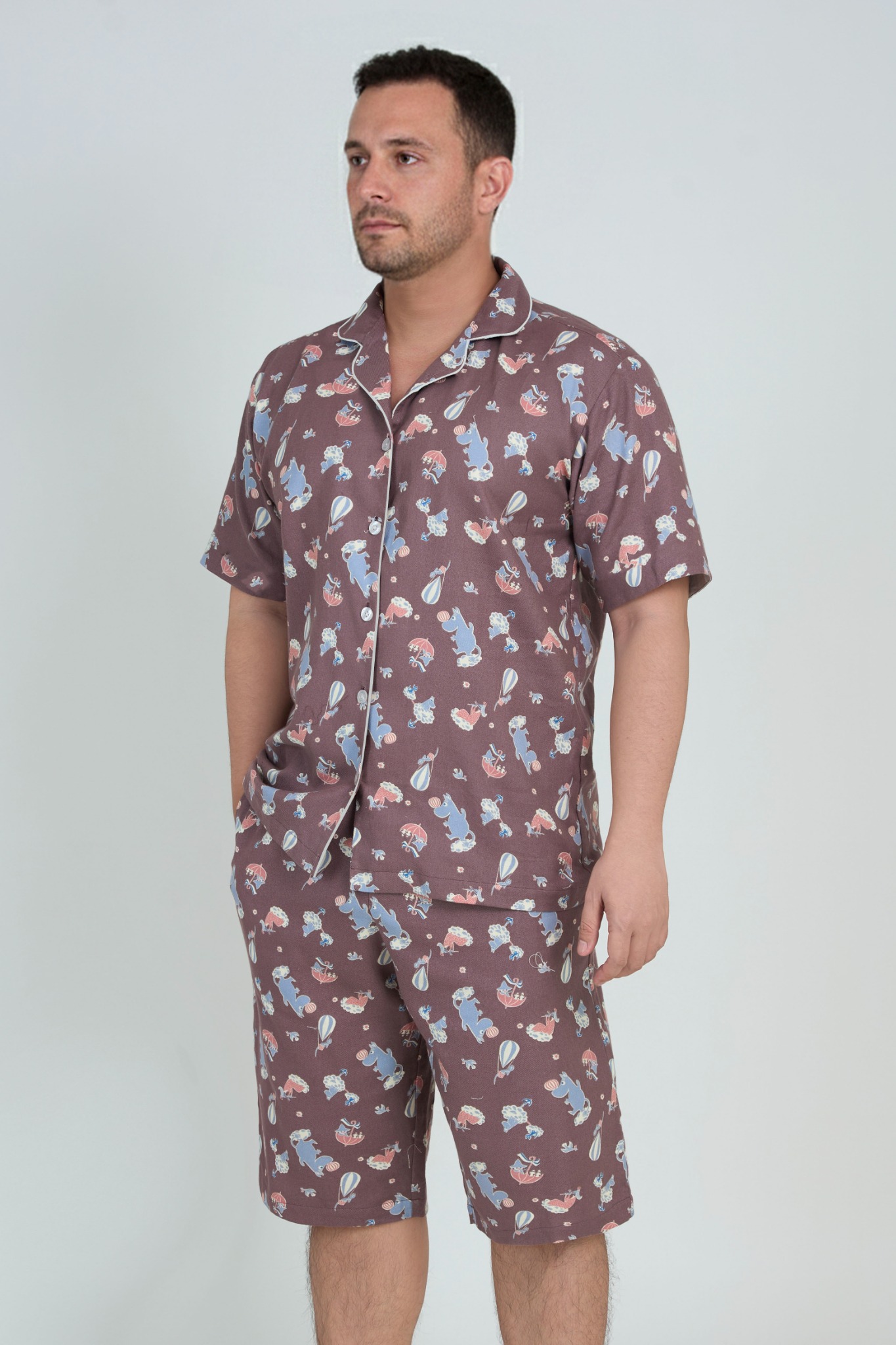 MLK01S5K06-BỘ LỬNG KATE NAM VỚI THIẾT KẾ CỔ PIJAMA MANG PHONG CÁCH MẠNH MẼ VÀ TẠO CẢM GIÁC THOẢI MÁI KHI MẶC