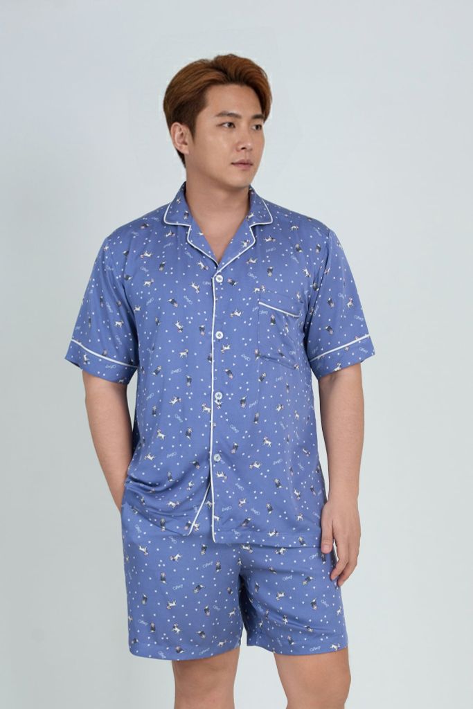  MSK01W5K01-BỘ TOLE SHORT NAM VỚI THIẾT KẾ CỔ PIJAMA MANG PHONG CÁCH MẠNH MẼ VÀ TẠO CẢM GIÁC THOẢI MÁI KHI MẶC 