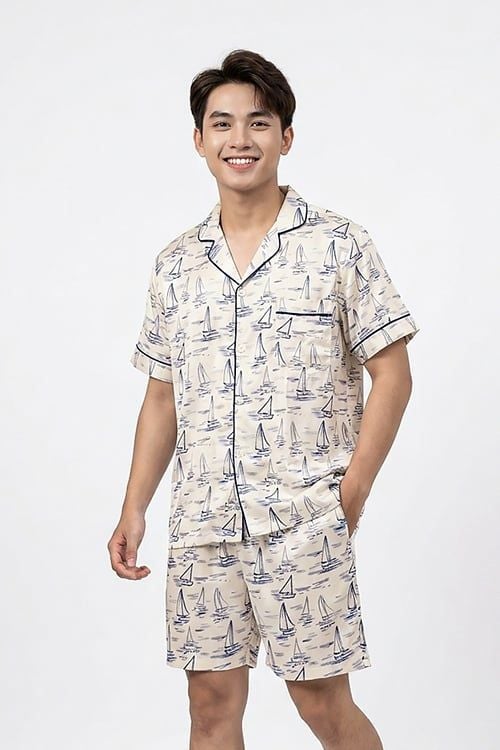  MSK01W5K02-BỘ TOLE SHORT NAM VỚI THIẾT KẾ CỔ PIJAMA MANG PHONG CÁCH MẠNH MẼ VÀ TẠO CẢM GIÁC THOẢI MÁI KHI MẶC 