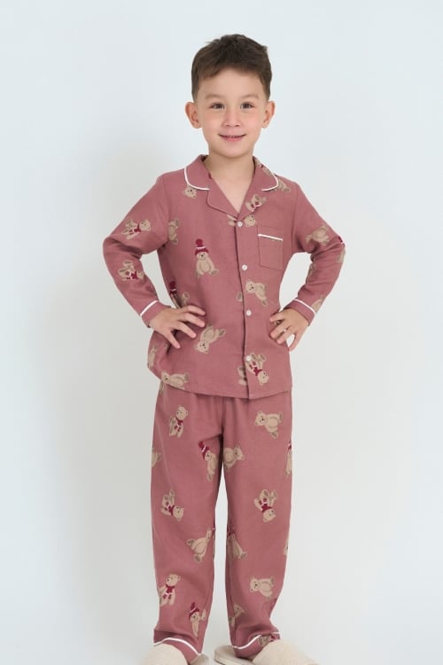 SDK01W5K08-BỘ DÀI KATE  VỚI THIẾT KẾ CỔ PIJAMA GIẢN DỊ MANG LẠI SỰ NĂNG ĐỘNG VÀ ẤM ÁP CHO BÉ TRAI