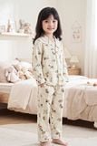  SDK01W5K10-BỘ DÀI KATE  VỚI THIẾT KẾ CỔ PIJAMA GIẢN DỊ MANG LẠI SỰ NĂNG ĐỘNG VÀ ẤM ÁP CHO BÉ . 