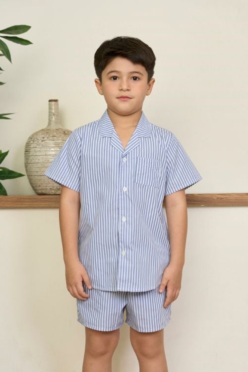  SSK01S5K13-BỘ SHORT KATE  VỚI THIẾT KẾ CỔ PIJAMA GIẢN DỊ MANG LẠI SỰ NĂNG ĐỘNG VÀ THOẢI MÁI CHO BÉ TRAI 