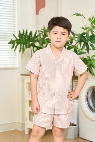  SSK01S5K14-BỘ SHORT KATE  VỚI THIẾT KẾ CỔ PIJAMA GIẢN DỊ MANG LẠI SỰ NĂNG ĐỘNG VÀ THOẢI MÁI CHO BÉ TRAI 