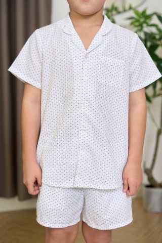  SSK01S5K15-BỘ SHORT KATE  VỚI THIẾT KẾ CỔ PIJAMA GIẢN DỊ MANG LẠI SỰ NĂNG ĐỘNG VÀ THOẢI MÁI CHO BÉ TRAI 