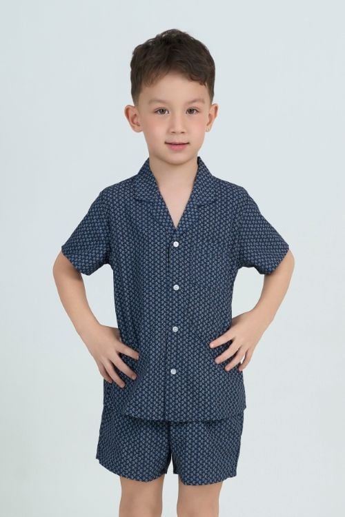  SSK01S5K16-BỘ SHORT KATE  VỚI THIẾT KẾ CỔ PIJAMA GIẢN DỊ MANG LẠI SỰ NĂNG ĐỘNG VÀ THOẢI MÁI CHO BÉ TRAI 