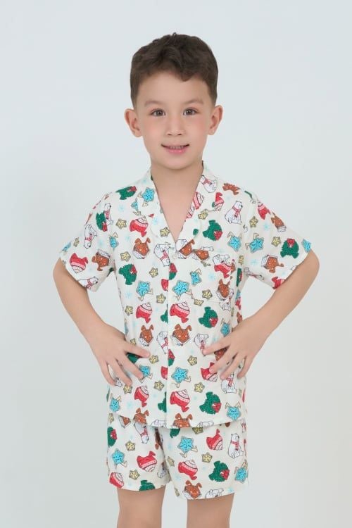  SSK01S5K17-BỘ SHORT KATE  VỚI THIẾT KẾ CỔ PIJAMA GIẢN DỊ MANG LẠI SỰ NĂNG ĐỘNG VÀ THOẢI MÁI CHO BÉ TRAI 