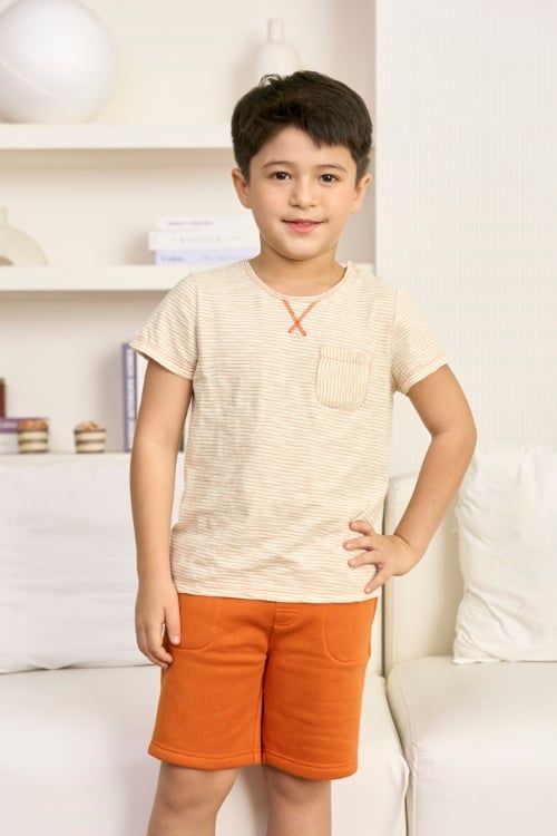  SST02S5T01-BỘ SHORT THUN BÉ TRAI  VỚI THIẾT KẾ CỔ TRÒN ĐƠN GIẢN MANG LẠI SỰ NĂNG ĐỘNG VÀ THOẢI MÁI 