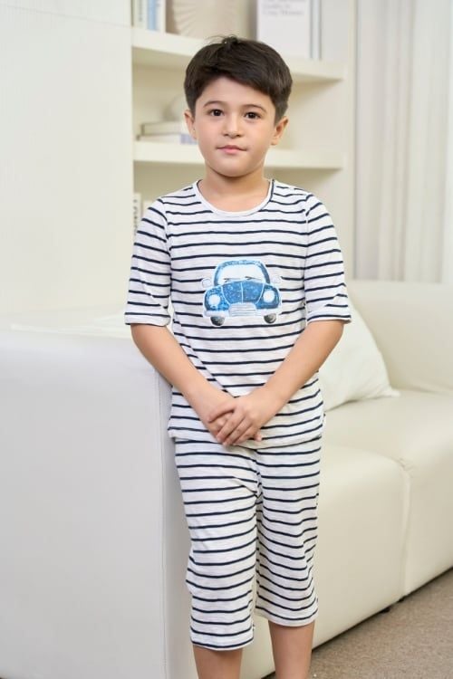  STL010S51-BỘ LỬNG THUN VỚI THIẾT KẾ CỔ TRÒN IN HÌNH XE MANG LẠI SỰ  NĂNG ĐỘNG THOẢI MÁI CHO BÉ TRAI . 