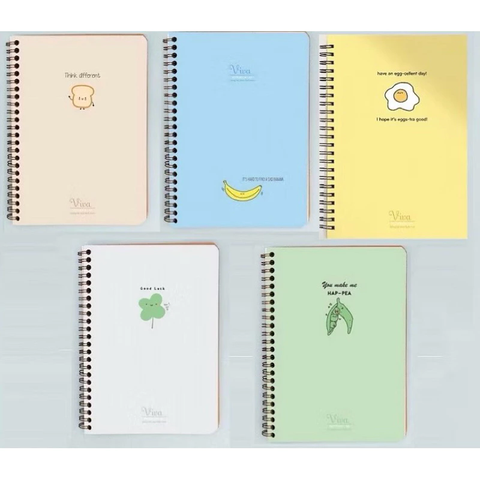 Sổ lò xo bìa nhựa cao cấp VIVA khổ A5 Hải Tiến 200 trang 6706 (KT: 150x210mm) - Kẻ Ngang