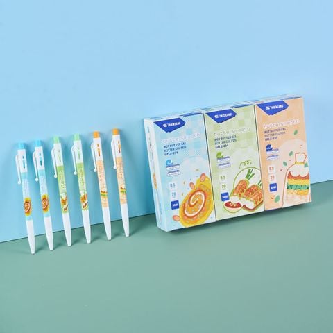 Bút Gel B Thiên Long GelB-034 Ngòi 0.5mm - Mực Xanh - Phiên bản Bánh tráng trộn, Bánh tráng nướng, Gỏi cuốn