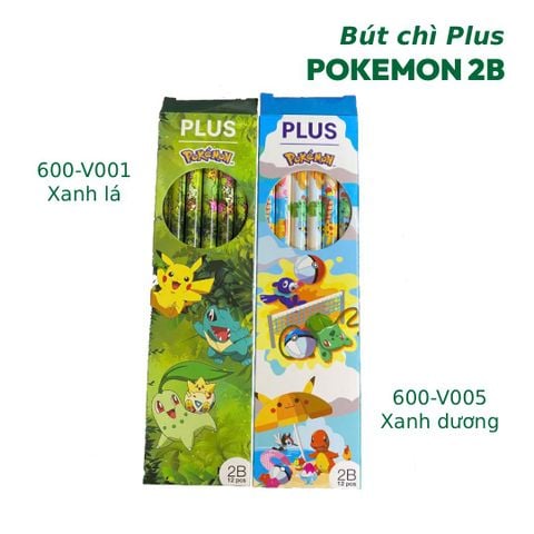 [Mua 5 Tặng 1 Cùng Loại] Bút Chì 2B Pokemon Plus - Màu Xanh lá, Xanh dương
