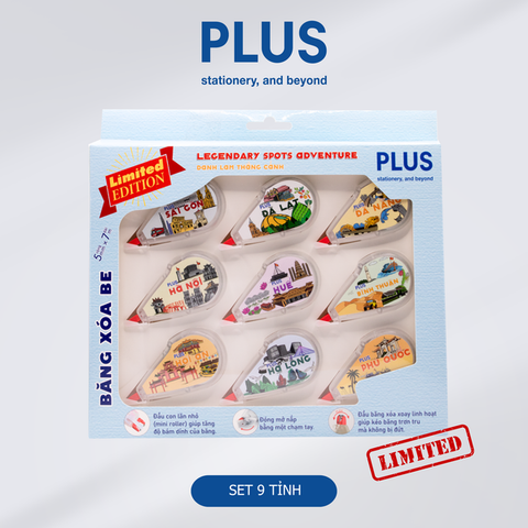 [PHIÊN BẢN GIỚI HẠN] Hộp 9 Băng xóa BE PLUS mẫu danh thắng Việt Nam - món quà nhỏ tinh tế, sáng tạo và ý nghĩa