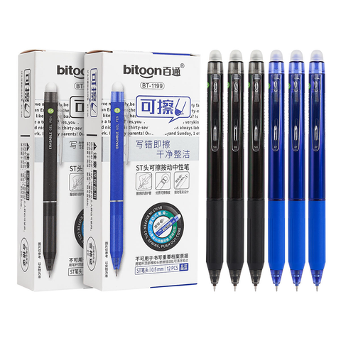 Bút gel xóa được BITOON BT-1199 nét 0.5mm - Mực đen, mực xanh
