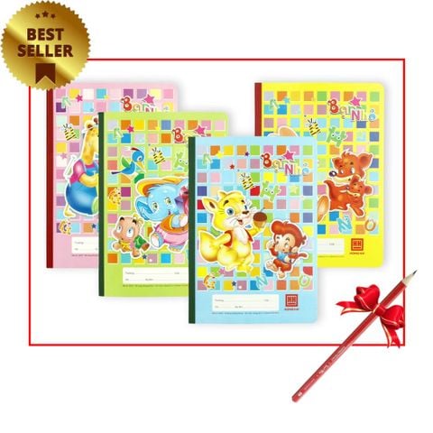 Vở 4 Ô ly Hồng Hà 48 trang Bạn Nhỏ 0509 - Định lượng 100gsm - Mua 10 quyển tặng 1 bút chì