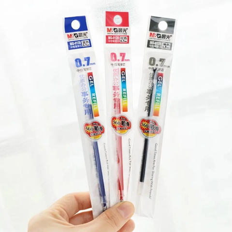 Ruột bút gel M&G 6128 ngòi 0.7mm - Thay thế cho các loại bút đậy nắp, chiều dài ruột 12.3cm
