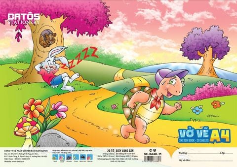 Vở Vẽ A4 Dán Gáy Giấy Vàng BATOS STATIONNERY 20 Tờ SK-BA4D-Y1, Định Lượng 100gsm