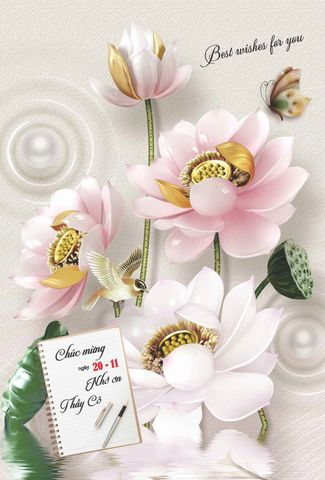 Thiệp chúc mừng ngày nhà giáo Việt Nam 20/11 in nổi 3D (Cỡ To)