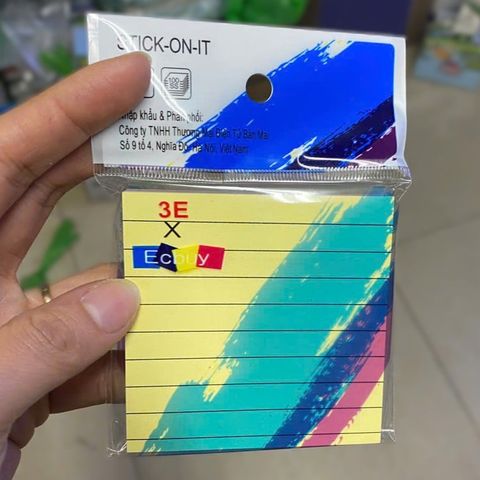 Giấy nhớ 3x3 4 LỚP CÓ DÒNG KẺ ECBUY YD654-PML - 100 Tờ
