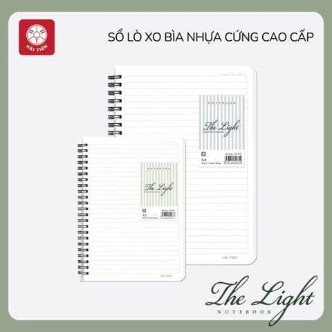 Sổ Lò Xo B5 Hải Tiến The Light Bìa Nhựa 9851– Kẻ Ngang – 200trang, Định Lượng 80gsm