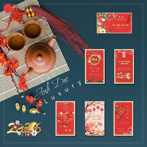 Thiệp chúc mừng năm mới kích thước 11x19cm