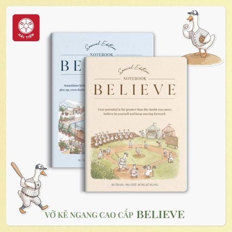 [MUA 3 TẶNG BÚT 8K] Vở kẻ ngang Hải Tiến BELIEVE 200 Trang 0551 - Định lượng 80gsm
