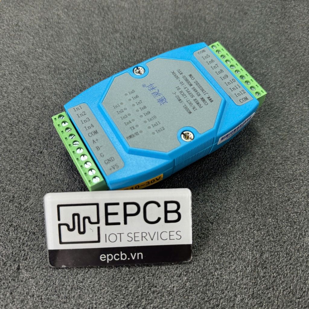 Module chuyển đổi đầu vào DI 12 kênh sang RS485 Modbus RTU DI-SW02