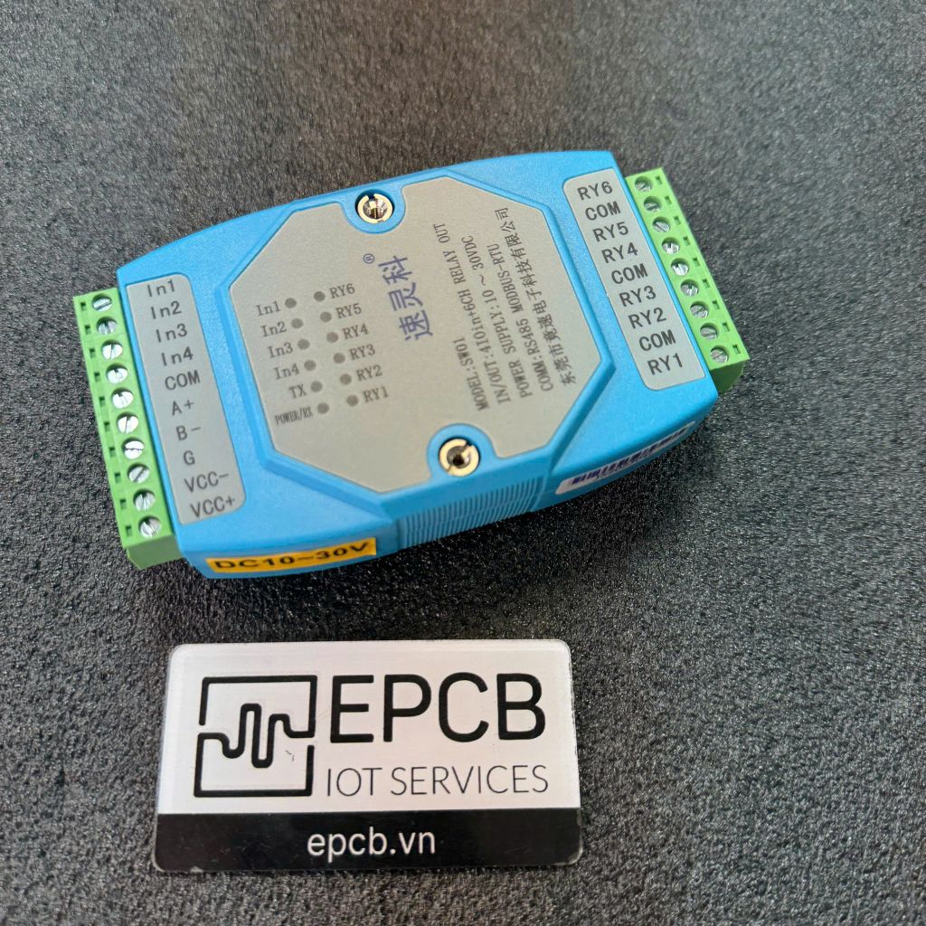 Module chuyển đổi 4 đầu vào DI / 6 Relay Output sang RS485 Modbus RTU DI-SW01