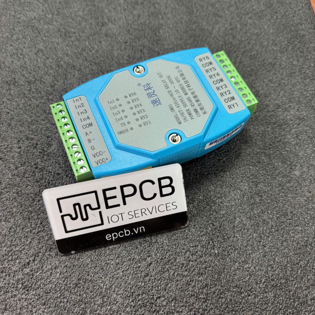 Module chuyển đổi 4 đầu vào DI / 6 Relay Output sang RS485 Modbus RTU DI-SW01