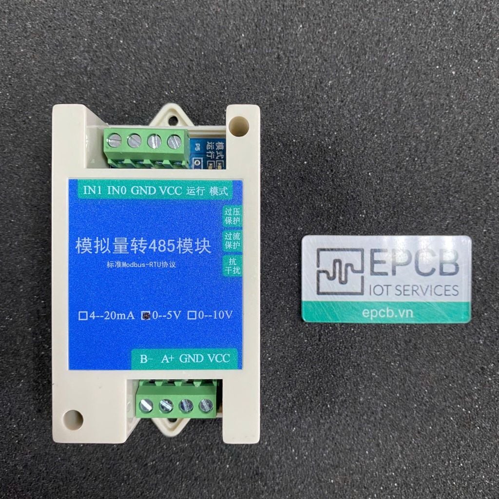 Bộ chuyển đổi tín hiệu tương tự ( 0 - 5V | 0 - 10V ) sang RS485 ( 0 - 5V to RS485 )