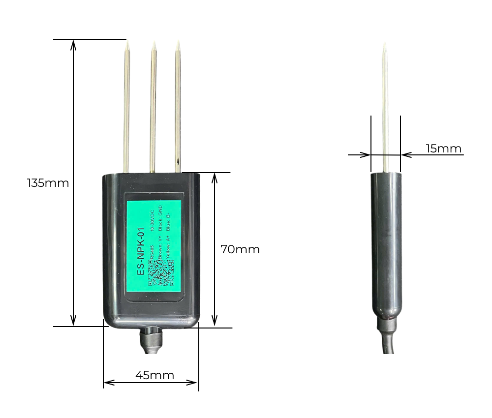 Cảm biến đo hàm lượng NPK trong đất ES-NPK-01 3 trong 1 (RS485 Modbus RTU)