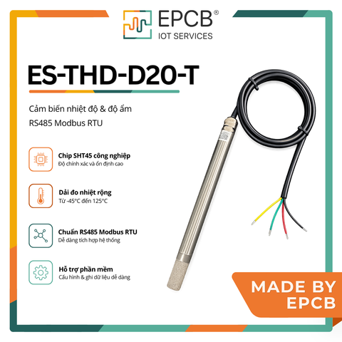 Cảm biến nhiệt độ độ ẩm RS485 Modbus RTU ES-THD-D20-T