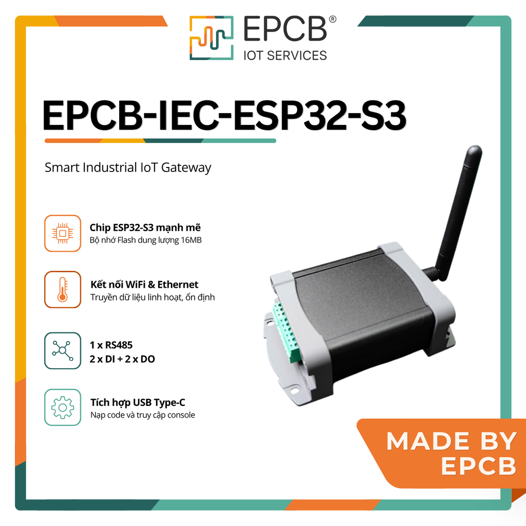 Smart Industrial IoT Gateway EPCB-IEC-ESP32-S3