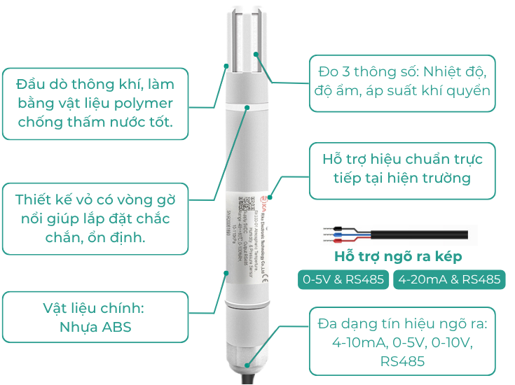 Cảm biến đo nhiệt độ độ ẩm áp suất khí quyển RK330-01B