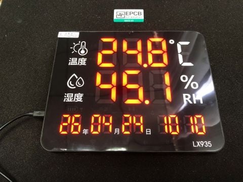 Đồng hồ đo nhiệt độ độ ẩm hiển thị ngày giờ màn hình led EP-LX935