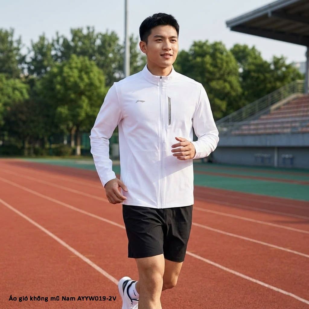  Áo khoác gió không mũ Nam Li-Ning AYYW019-2V ( áo chạy bộ, cầu lông, pickleball ) 