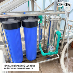 Lọc tổng khung inox 4 cấp UF 5000L Green Life dùng cho nhà phố