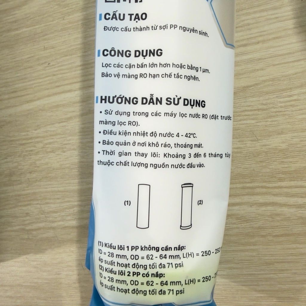 [RẺ VÔ ĐỊCH] LÕI LỌC NƯỚC 123 ĐẠI VIỆT PP-CTO-PP CHÍNH HÃNG L2 DÙNG CHO MÁY LỌC NƯỚC DAIKIOSAN, MAKANO, KASUTO, TAKASA
