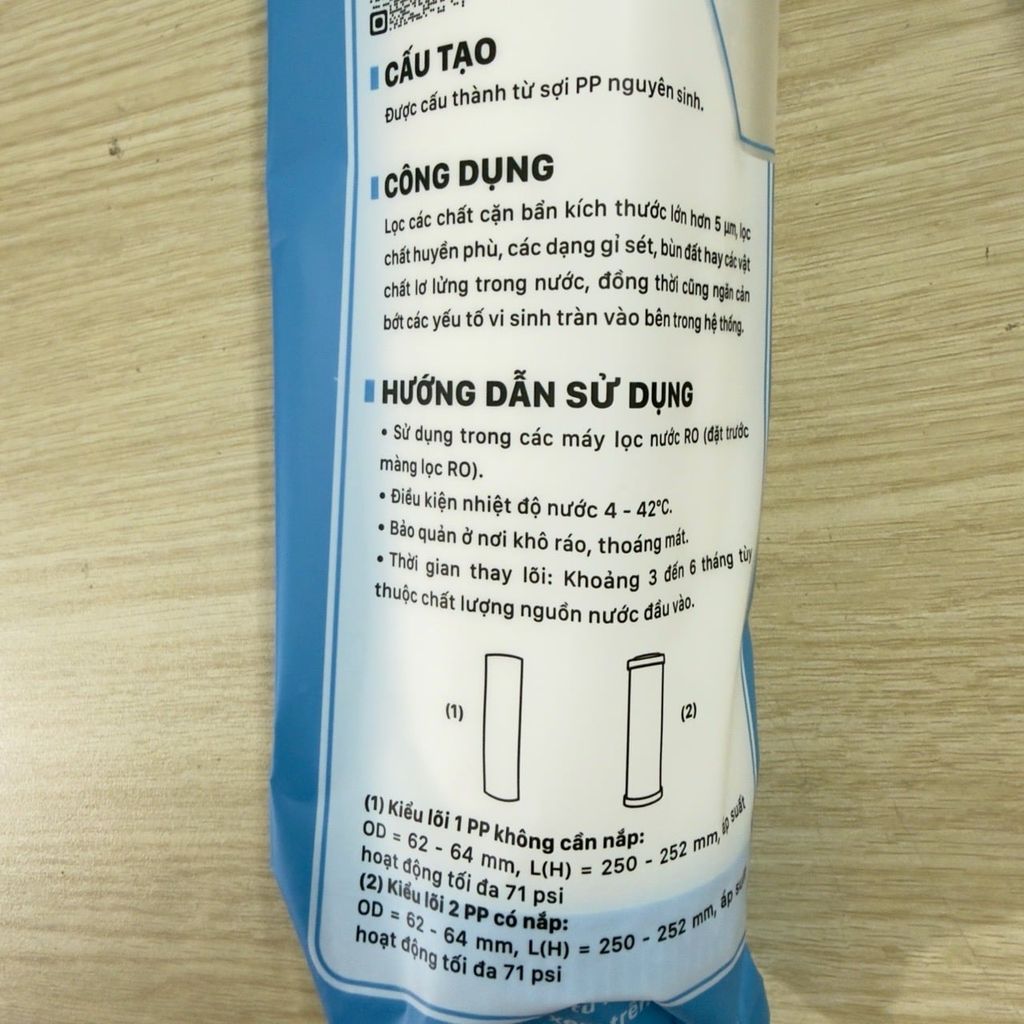 [RẺ VÔ ĐỊCH] LÕI LỌC NƯỚC 123 ĐẠI VIỆT PP-CTO-PP CHÍNH HÃNG L2 DÙNG CHO MÁY LỌC NƯỚC DAIKIOSAN, MAKANO, KASUTO, TAKASA