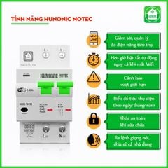 Aptomat Cầu Dao Wifi Thông Minh Đo Năng Lượng Hunonic Notec