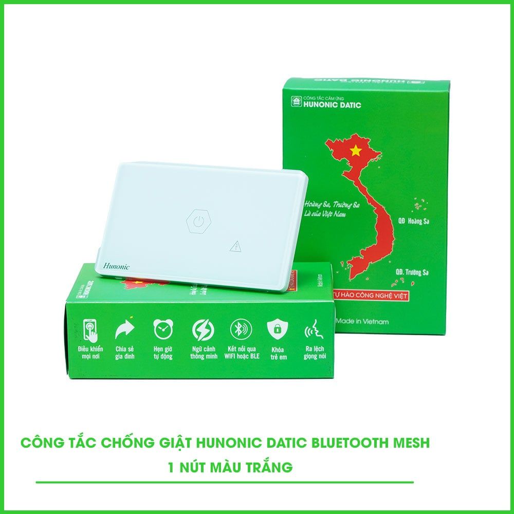 Công Tắc Chống Giật BLE Mesh Hunonic Datic