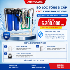 Lọc tổng khung inox 4 cấp UF 5000L Green Life dùng cho nhà phố