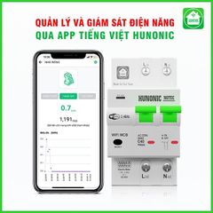 Aptomat Cầu Dao Wifi Thông Minh Đo Năng Lượng Hunonic Notec