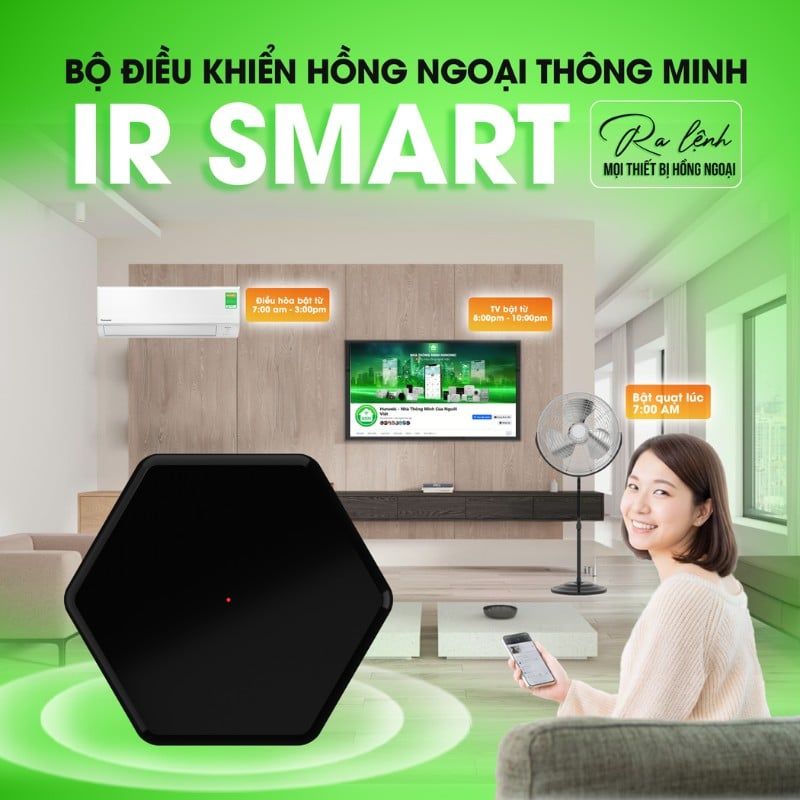 Bộ điều khiển hồng ngoại wifi Hunonic IR Smart, điều khiển Tivi, Điều Hoà qua điện thoại