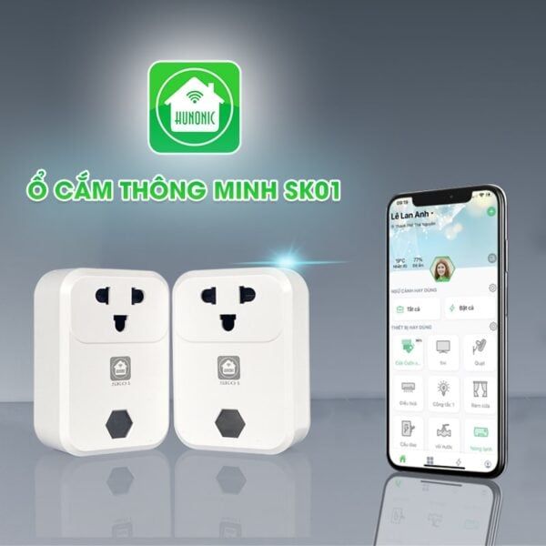 [Ổ cắm thông minh wifi Hunonic SK01] Wifi Điều khiển từ xa qua điện thoại