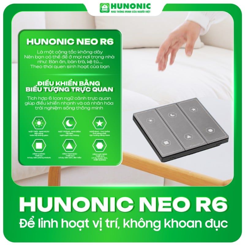 Công tắc ngữ cảnh thông minh Hunonic NEO R6