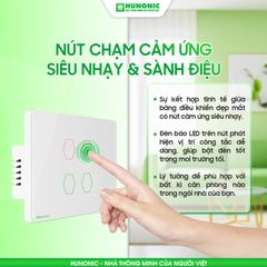 Công Tắc Cảm Ứng 2 Nút BLE Mesh Hunonic Datic Màu Đen