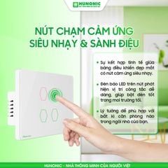 Công Tắc Cảm Ứng 3 Nút Wifi Hunonic Datic Màu Trắng