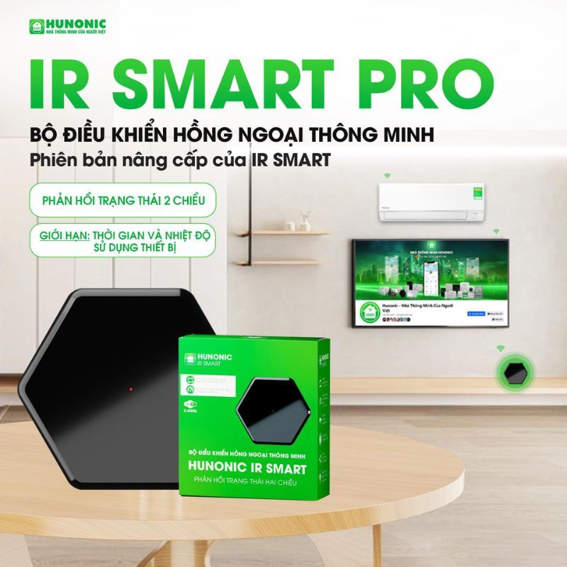 Bộ điều khiển hồng ngoại wifi Hunonic IR Smart Pro, điều khiển Tivi, Điều Hoà qua điện thoại