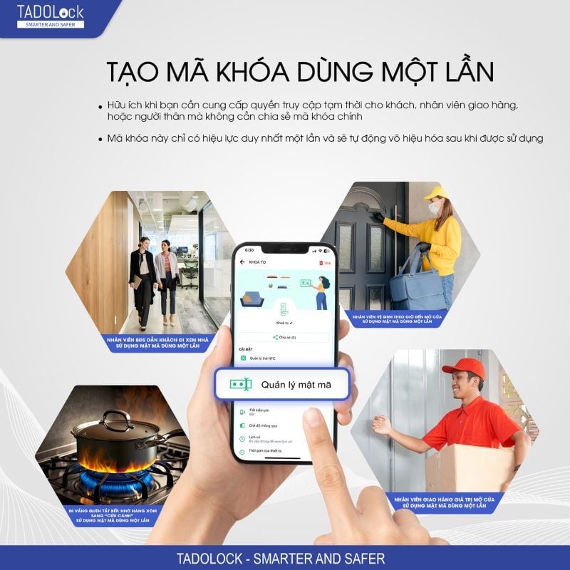 KHÓA THÔNG MINH TADOLock Cửa gỗ (Đen cao cấp)